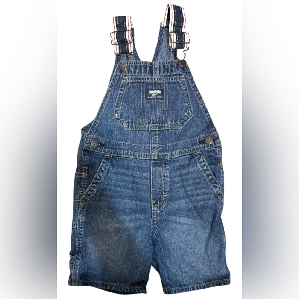 OshKosh B'gosh Blue Denim shorts Overalls for Kids 4t